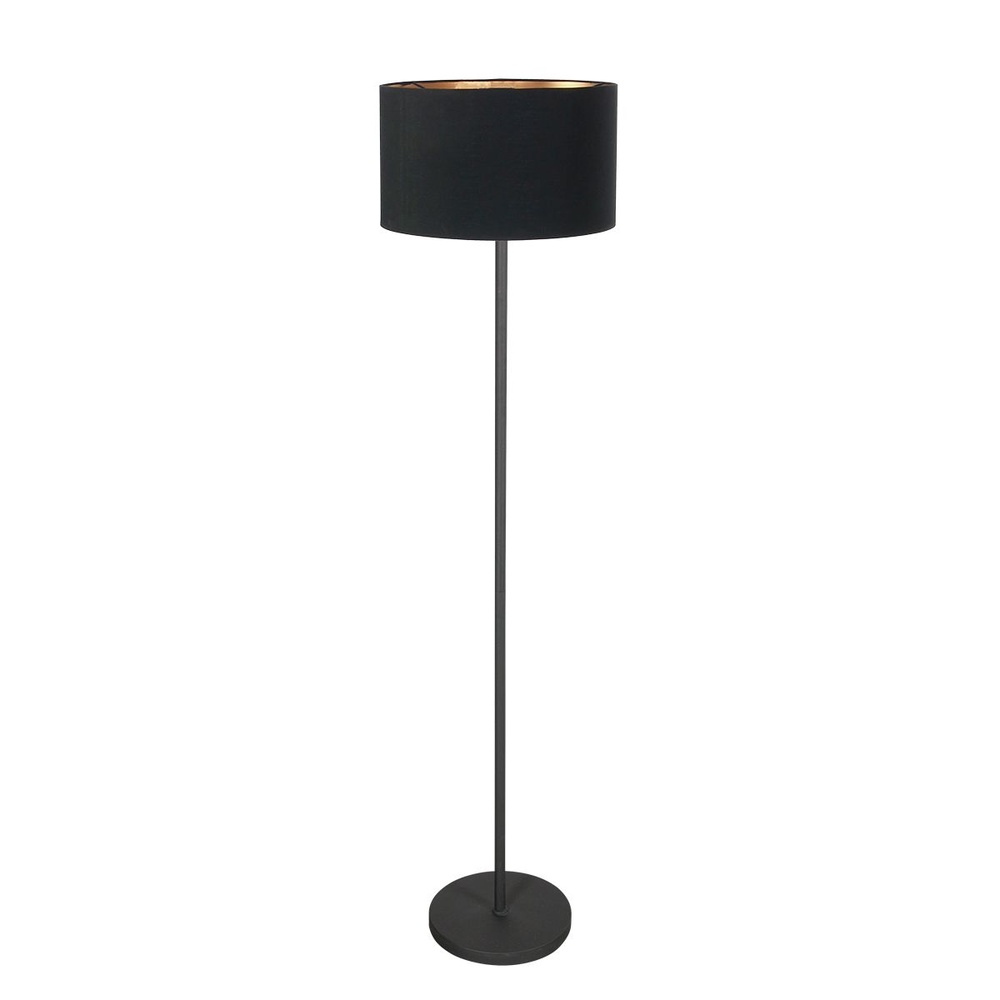 Steinhauer Zwarte vloerlampNoor met zwarte kap - 4436ZW
