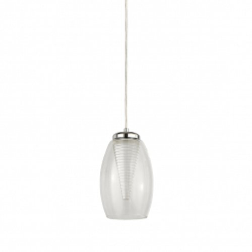 Searchlight Moderne hanglamp Cyclone chroom met helder glas - 97291-1CL
