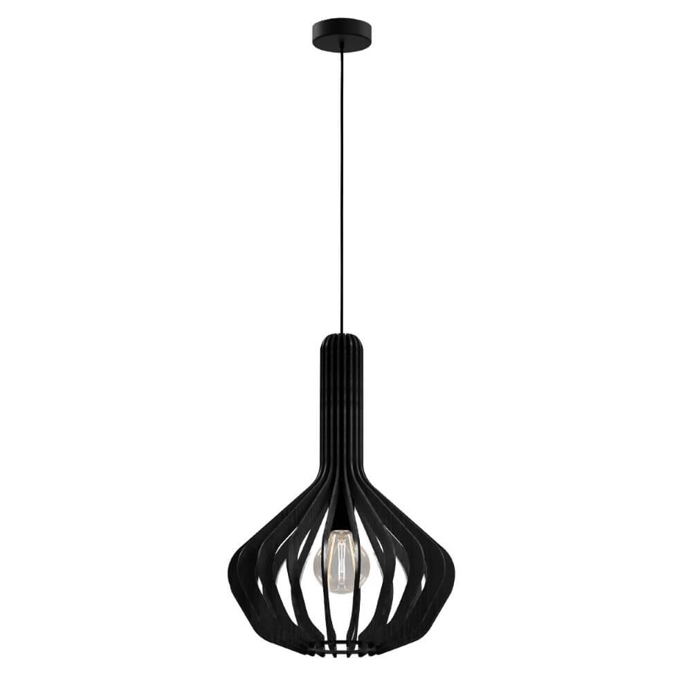 Eglo Zwart houten hanglampVelasco Ø 38cm - 900154