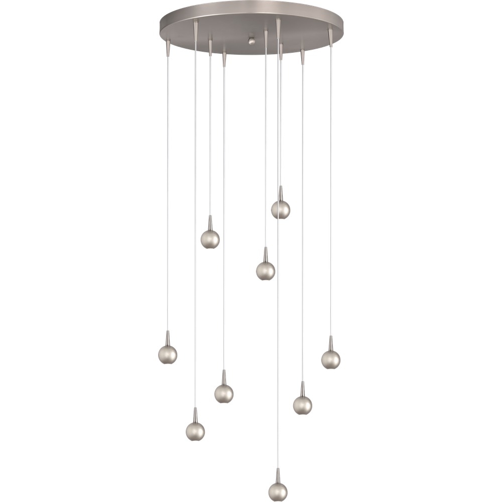 Masterlight 9-lichts hanglamp Talana nikkel Ø 50cm DTW - 2412-37-37-50-9