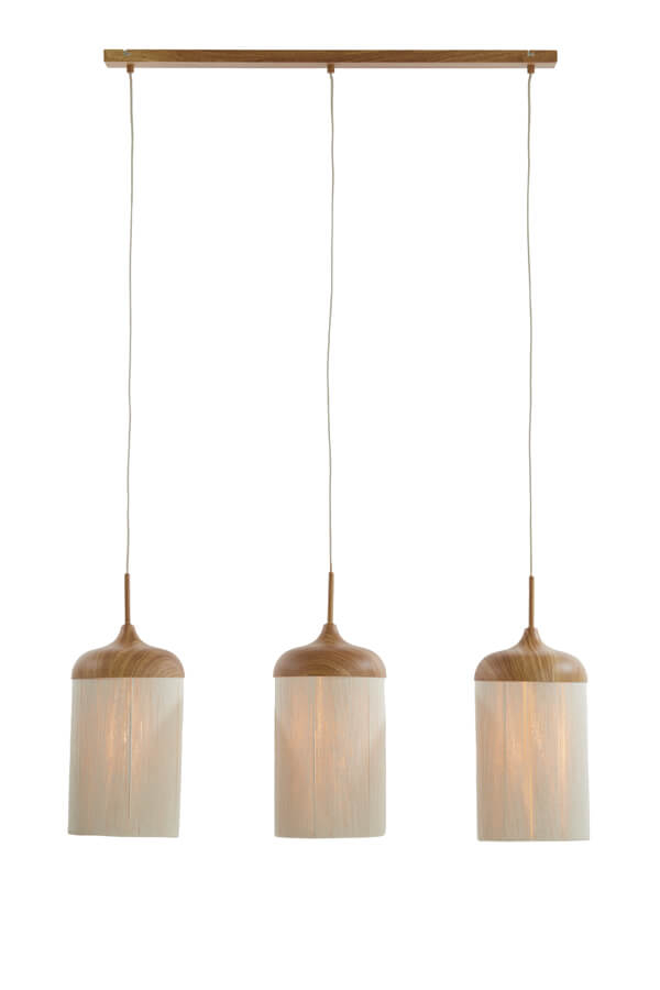 Light & Living Hanglamp 3-lichts Dania lichte hout print - 2980443