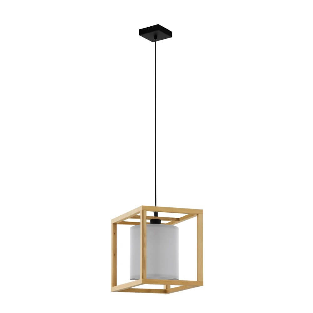 Stars of Light Houten hanglamp Granados met witte kap - 390099