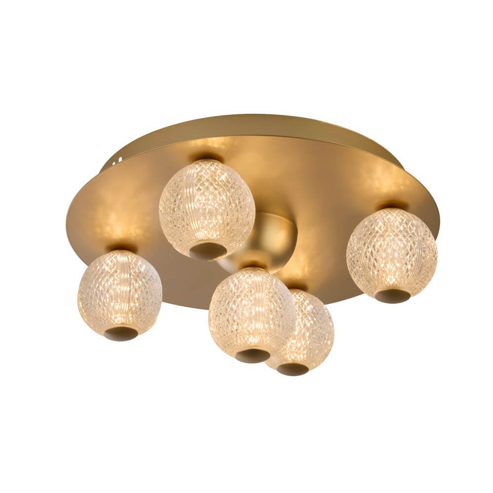Searchlight 5-lichts plafondlamp Asteroid goud - 20923GO