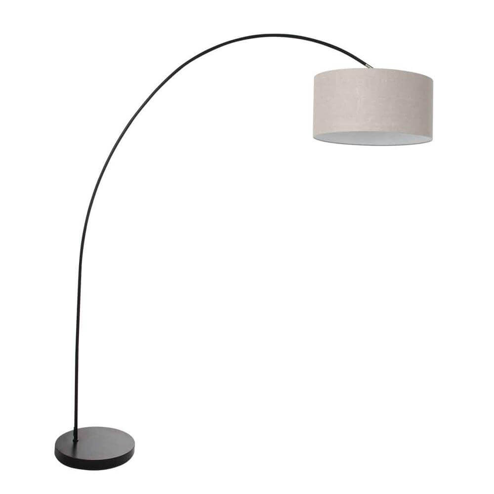 Steinhauer BooglampSolva zwart met grijze kap - 3898ZW