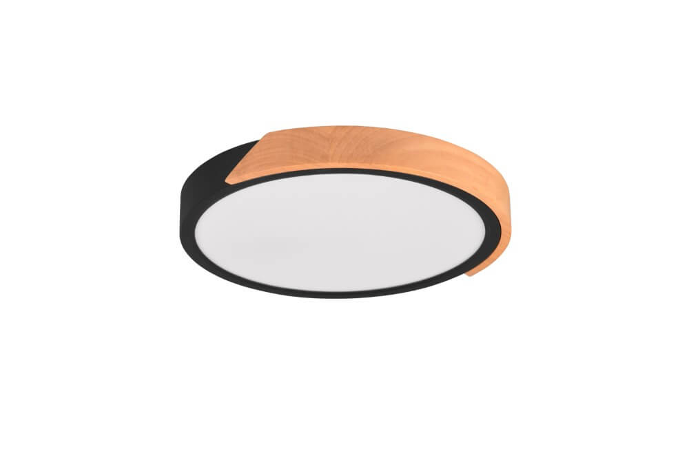 Trio Zwarte led plafonnièreJano Ø 32cm - R67201132