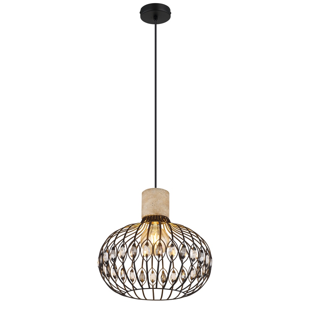 Globo HanglampDorthy landelijk zwart - 15778H