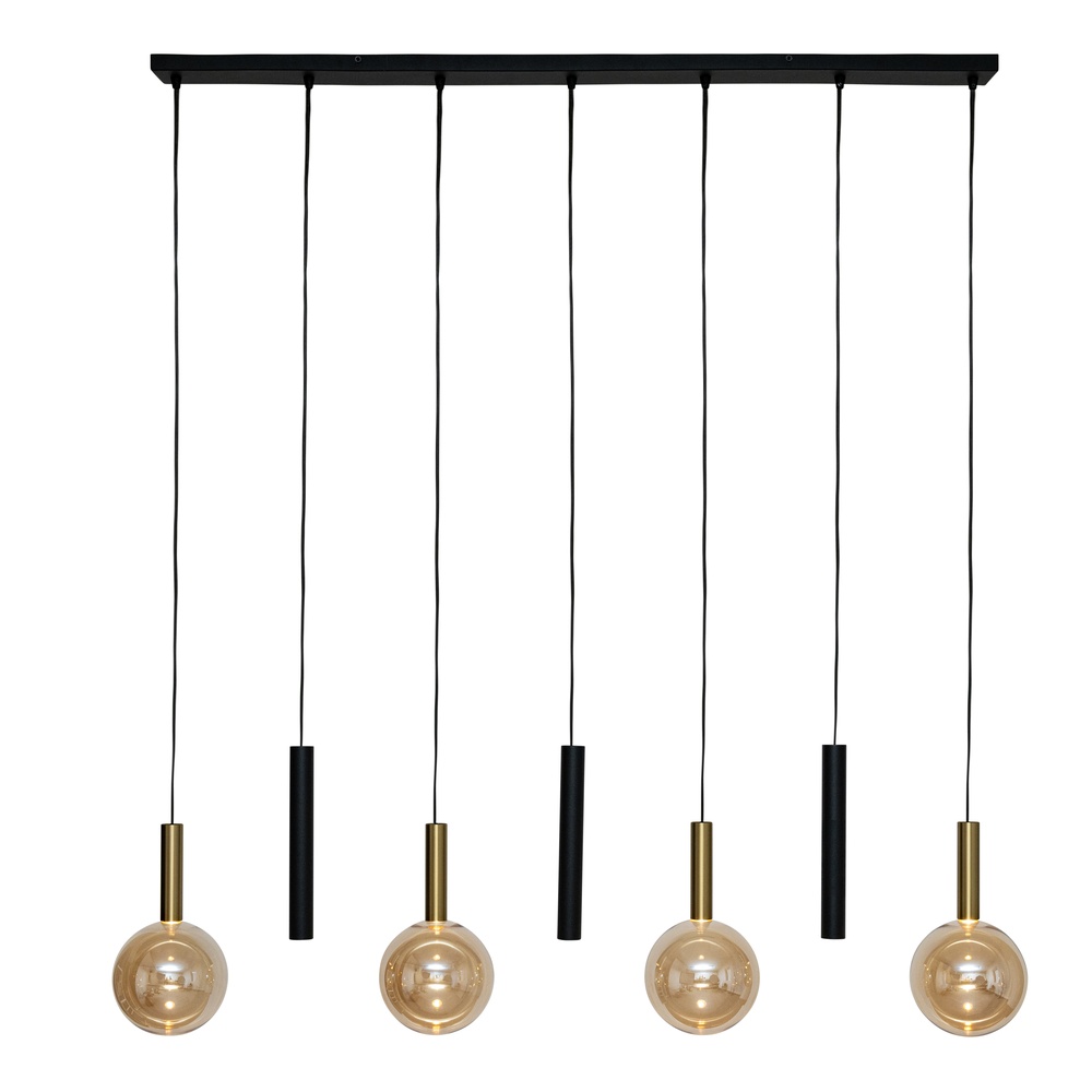 Lucide Vibes 7-lichts hanglampJosiane zwart met goud - 21441/07/62