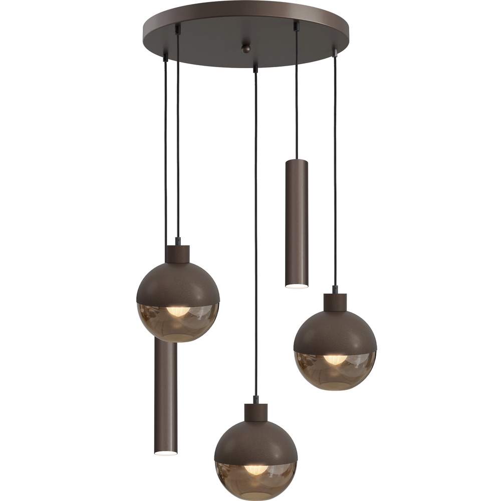 Masterlight 5-lichts hanglampOpera Ø 50cm cacao - 2932-15-15-50-5RC202