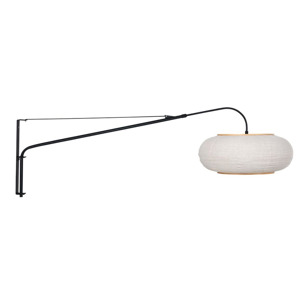Steinhauer Wandlamp zwartSilva Alba met witte kap Ø60cm - 4626ZW