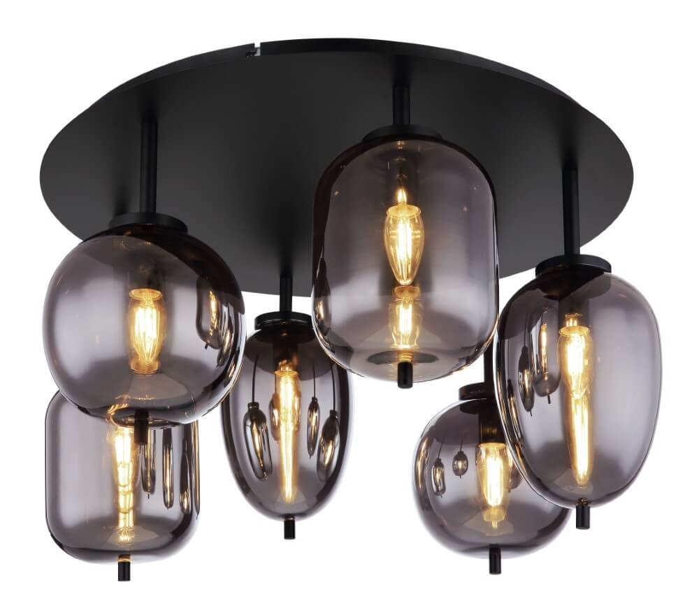 Globo Plafondlamp Blacky zwart - 15345-6D