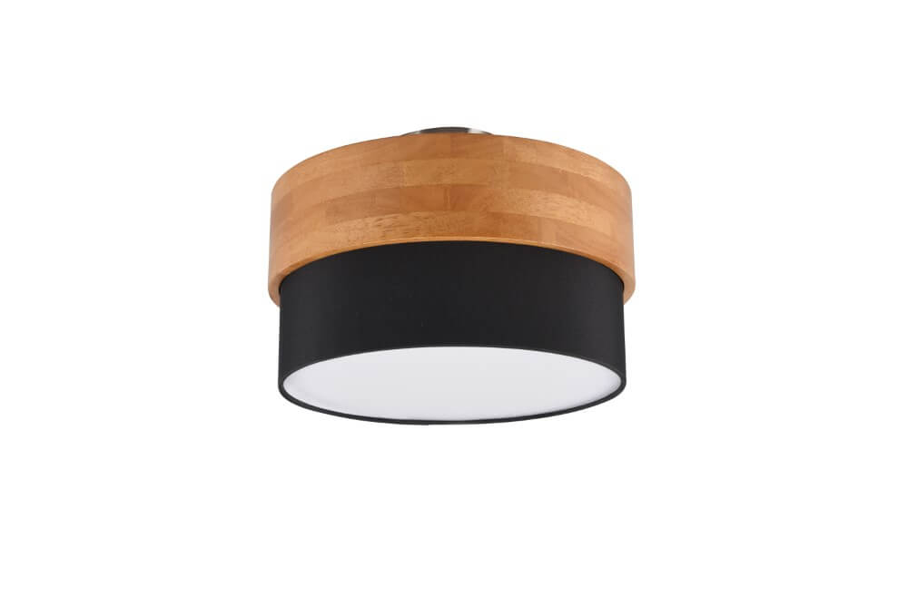 Trio Ø 30cm plafondlampSeasons hout met zwart - 611500202