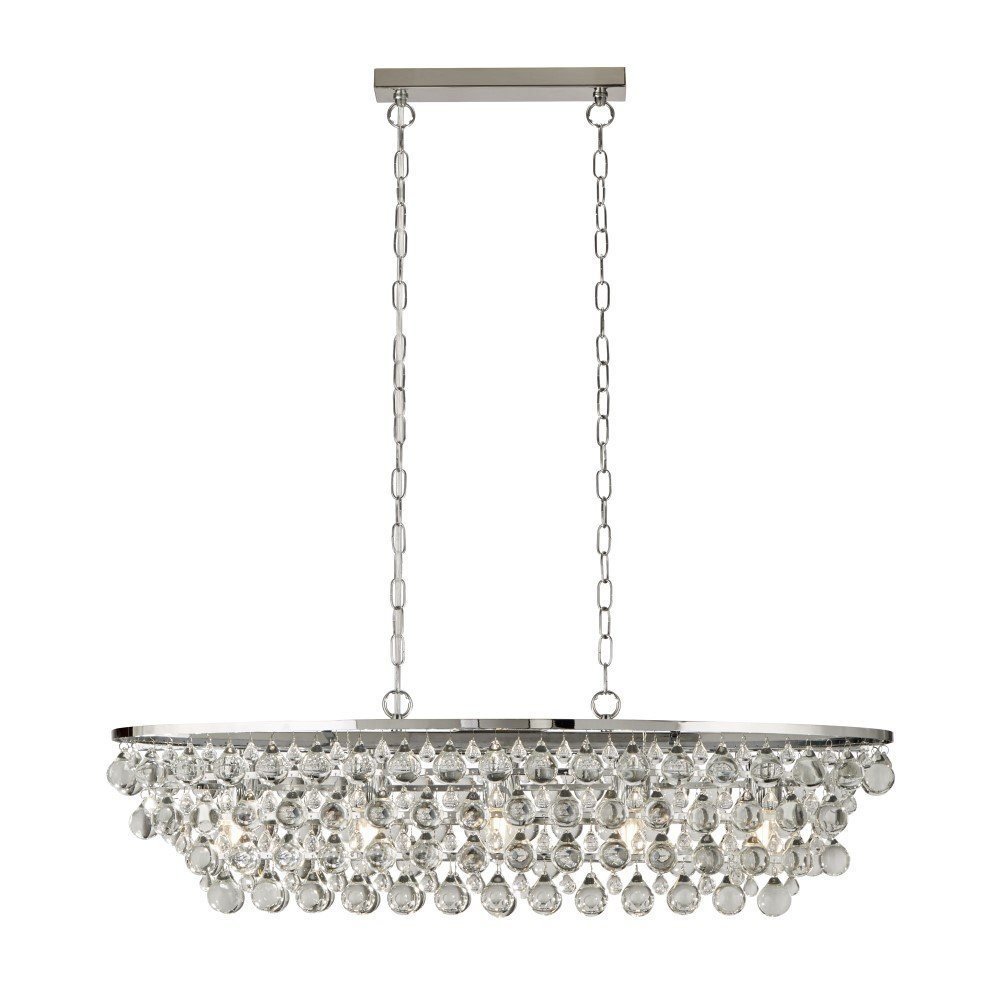 Searchlight Kristallen hanglamp Michelle 131cm metaalgrijs - 9635-5CC