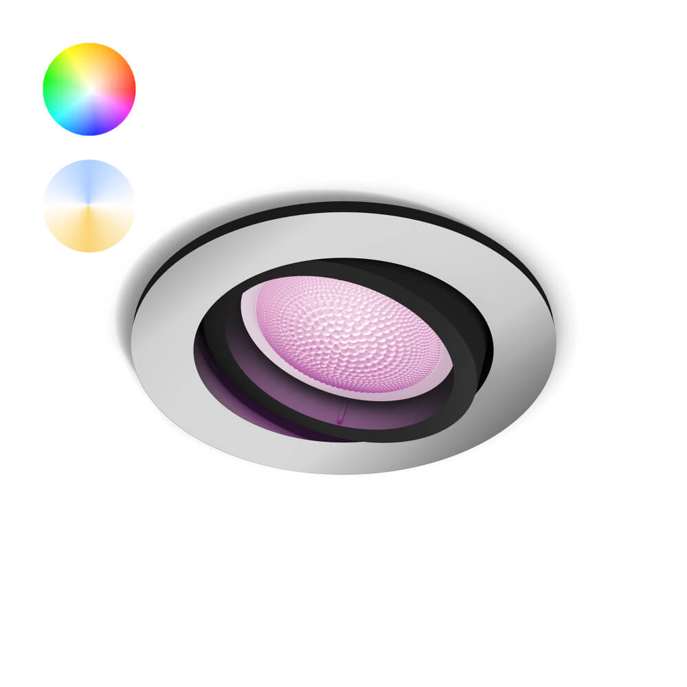Philips Ronde inbouwspot Hue Centura - White and Color richtbaar zilvergrijs - 929003809201