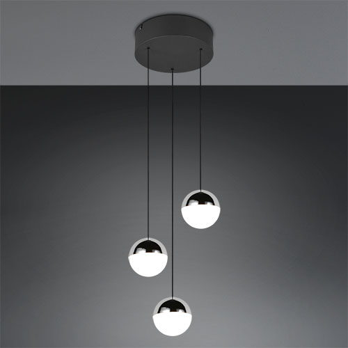 Trio 3-lichts hanglampSenta rond chroom - R33553306