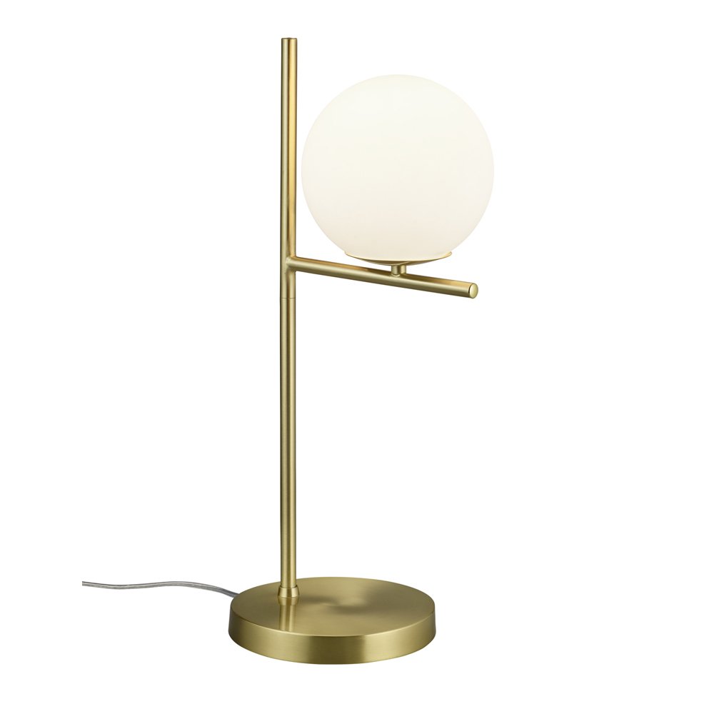 Trio Tafellamp Pure 52cm mat messing met wit - 502000108