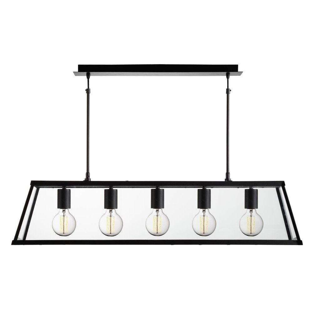 Searchlight Zwarte hanglamp Voyager 5-lichts - 4614-5BK