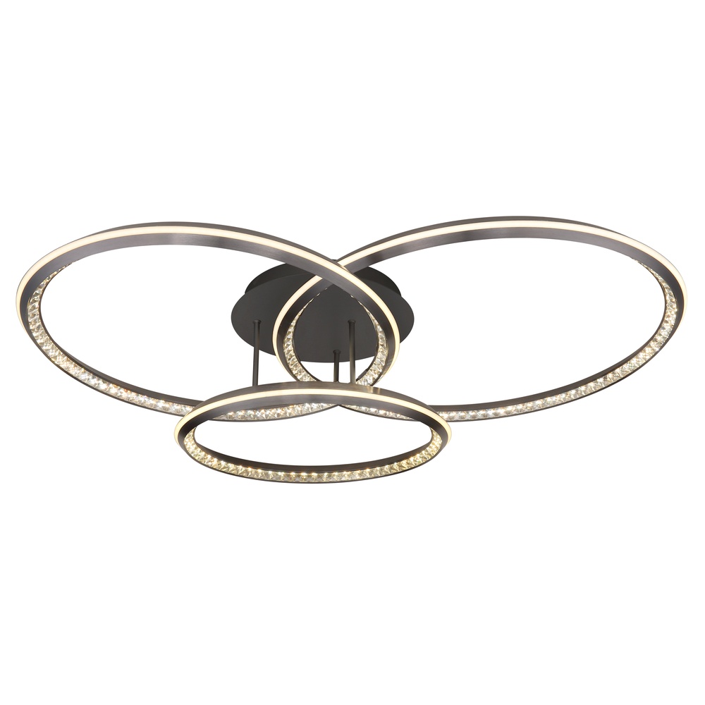 Globo Design plafondlamp Alaina 3 ringen grijs - 67329-72