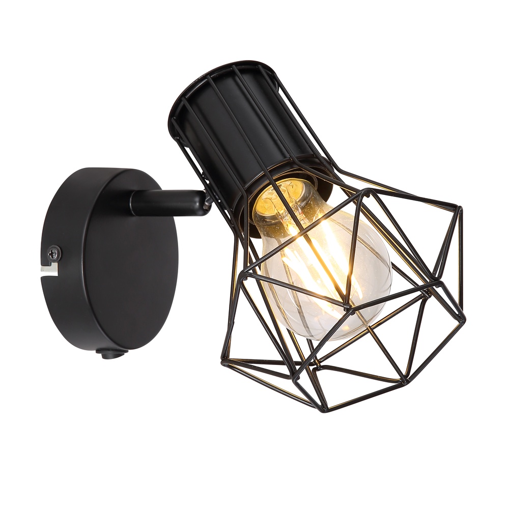 Globo Wandlamp Priska zwart - 54017-1