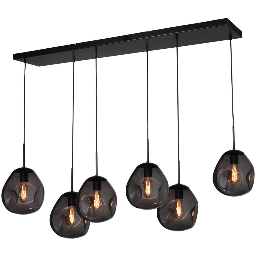 Masterlight HanglampLava 6x smoke glas Ø 24cm - 2761-05-130-25-60561