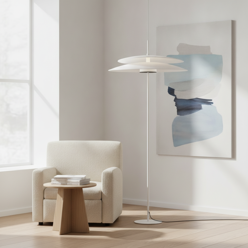Lyora Vloerlamp Olea design wit Ø 35cm - 110844