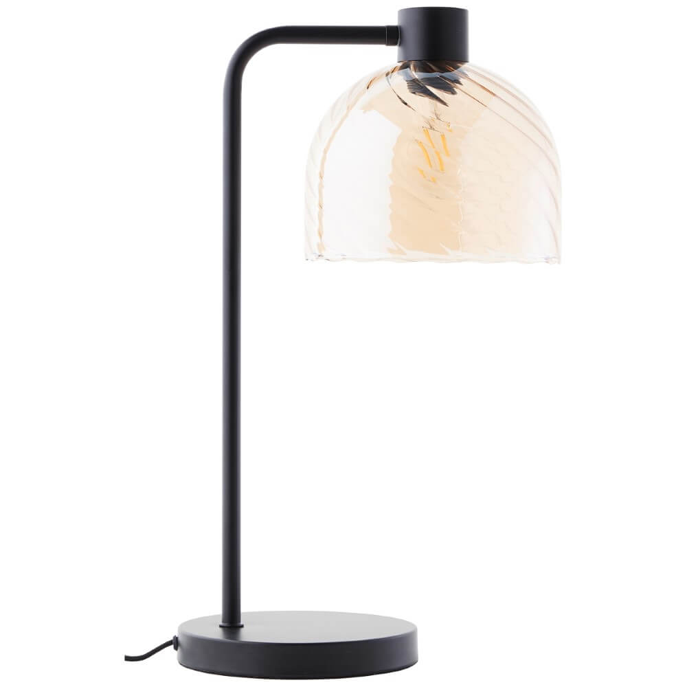 Brilliant TafellampCasto zwart met amber glas - 60105/20