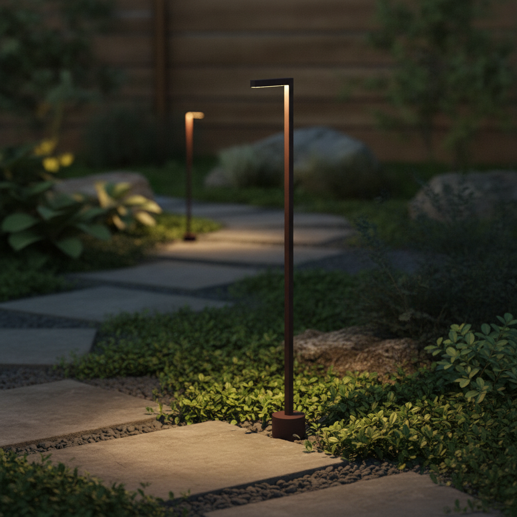 Lyora Strakke tuinlamp Pipe roestbruin 94,5cm - 108391