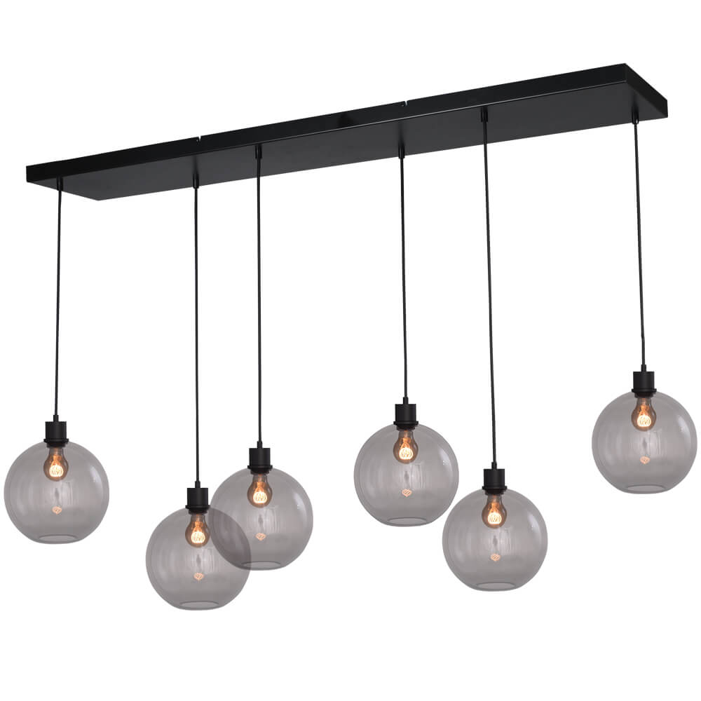 Masterlight Hanglamp Lazise 6x Ø 25cm zwart - 2641-05-05-130-25-625