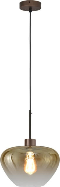 Masterlight Hanglamp Genua bruin met goud glas Ø 29cm - 2970-15-15-29