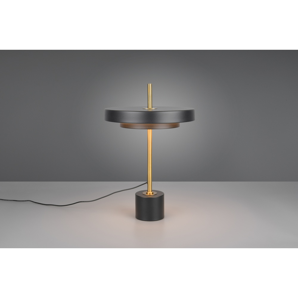 Trio Design tafellampKeaton zwart met goud - 540210180