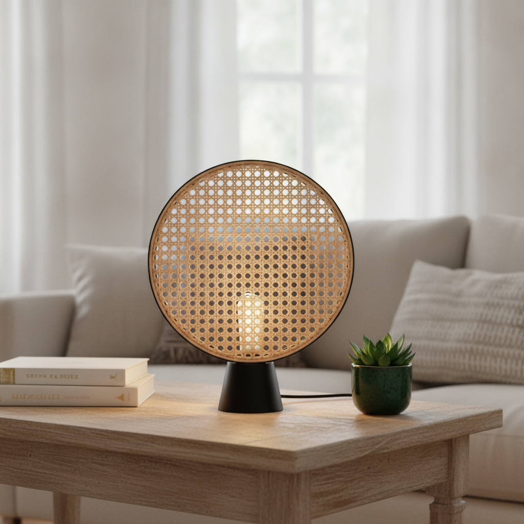 Lyora TafellampTiera rotan met zwart - 9586627