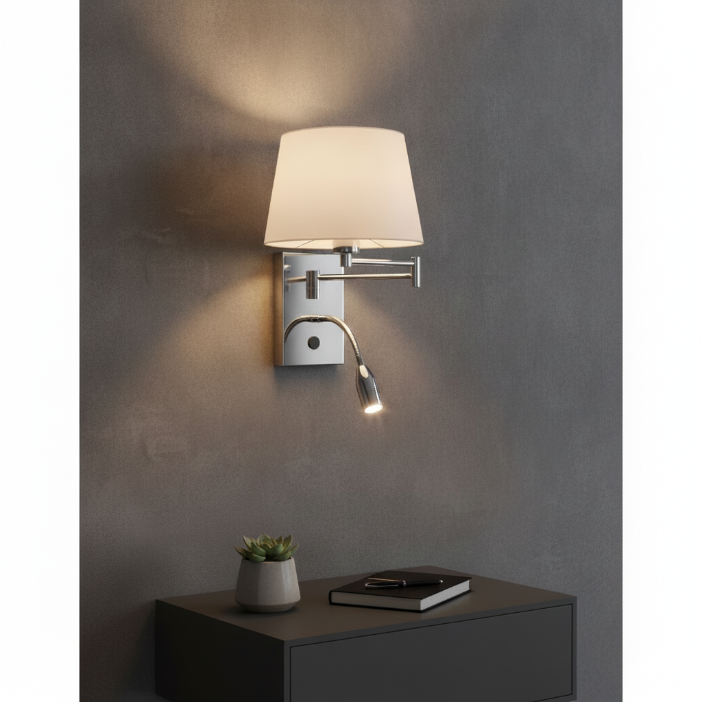 Lyora Wandlamp Cingo chroom met wit - 110633