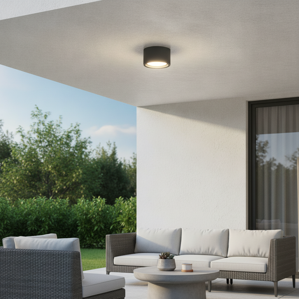 Lyora Ronde plafondlamp Focus Ø 10cm grijs - 108920