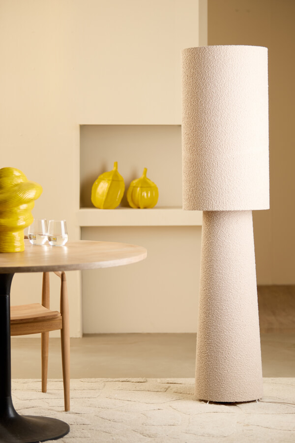 Light & Living Teddy vloerlamp Micky wit Ø 40cm - 1886143