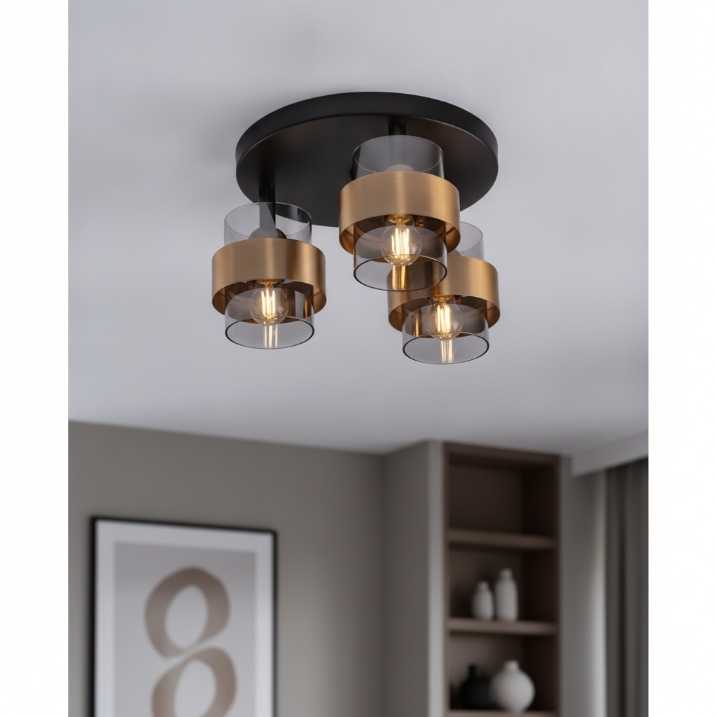 Lyora PlafondlampSianna Ø 37cm zwart met goud - 110646