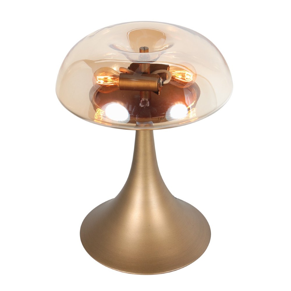 Tafellamp Ancilla brons met amber glas Steinhauer 8712746191868