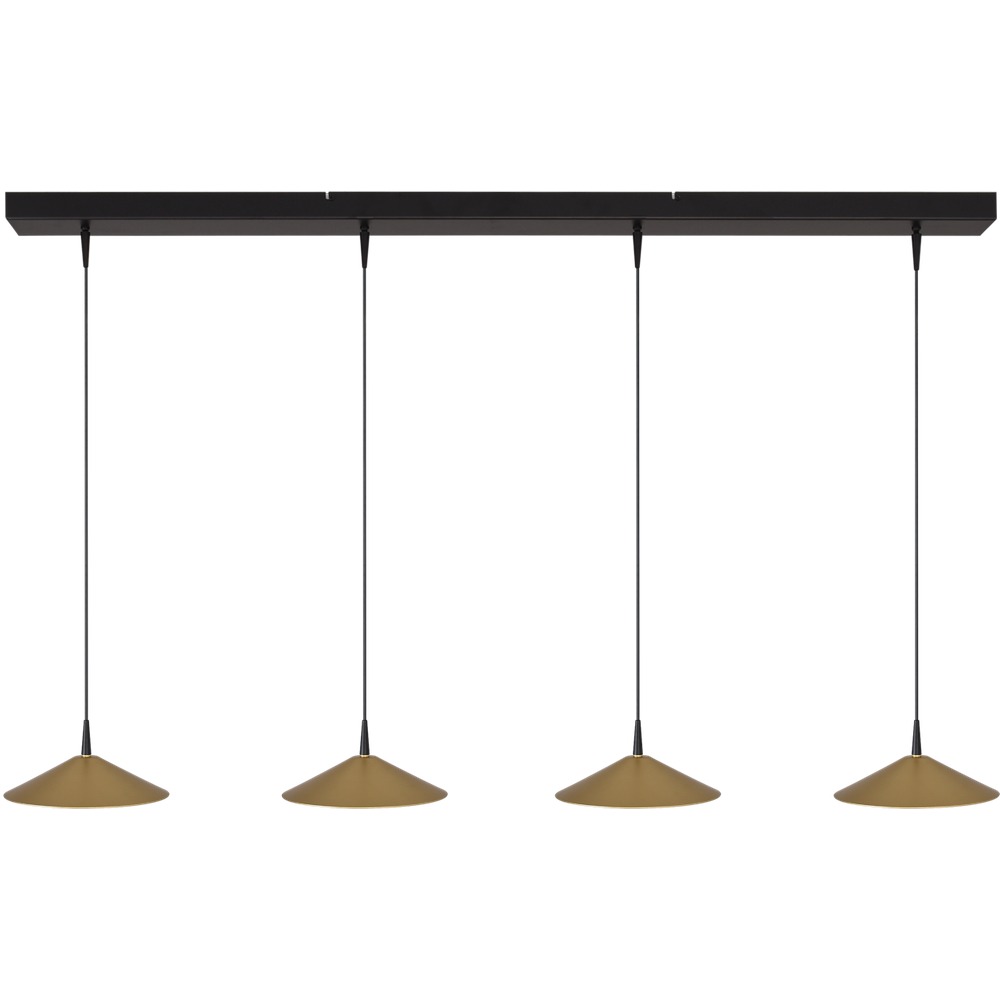 Masterlight 4-lichts hanglamp Ceppo zwart met goud Ø 22cm - 2151-05-02-130-4-22
