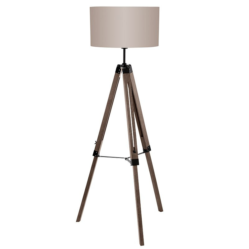 Eglo Landelijke vloerlampLantada 106cm Tripod hout met taupe - 44115