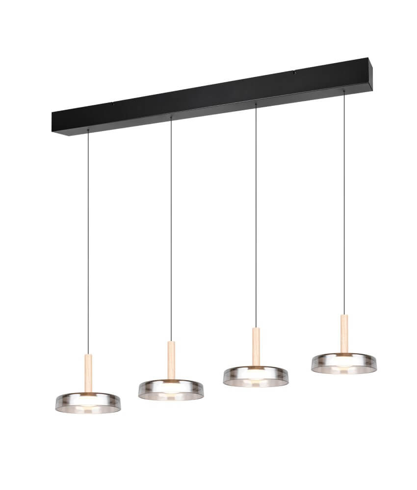 Trio 4-lichts led hanglampCeleste smoke glas - 354910432