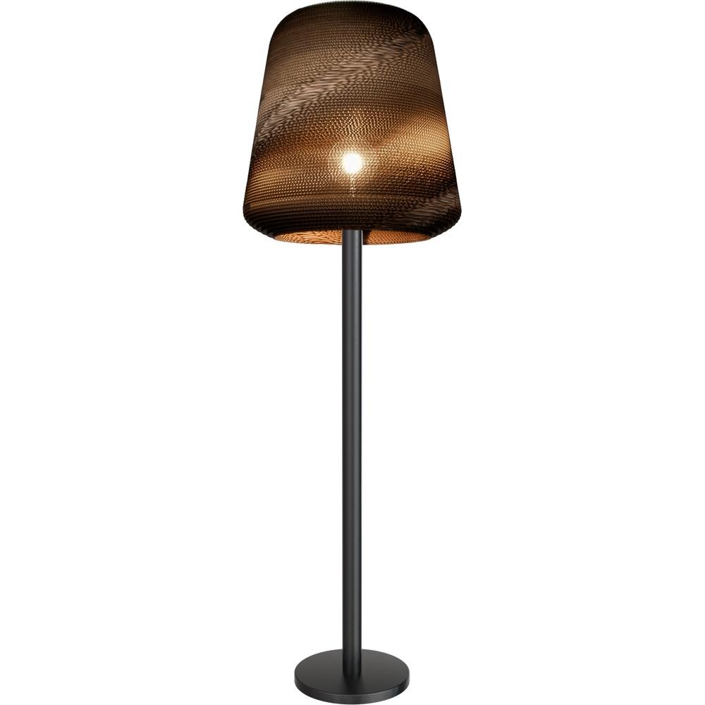 Masterlight Zwarte vloerlamp Carta Moody Ø 54cm Think Paper kap - 1540-05-05-54