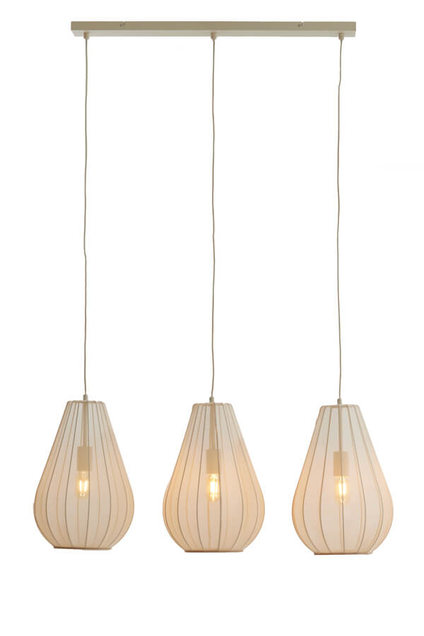 Light & Living Japandi hanglampItela 3-lichts crème 80cm - 2977227 afbeelding