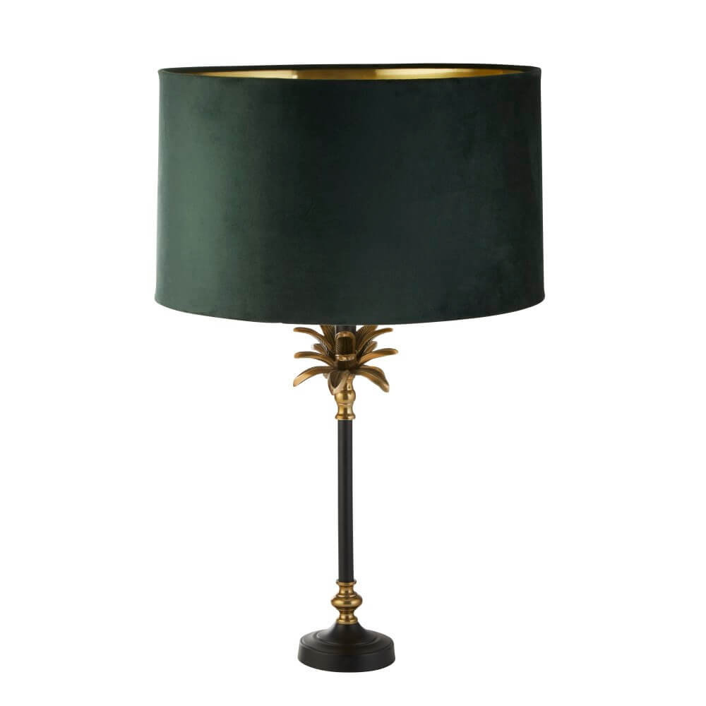 Searchlight Tafellamp Palm zwart met groene kap - EU81211GR