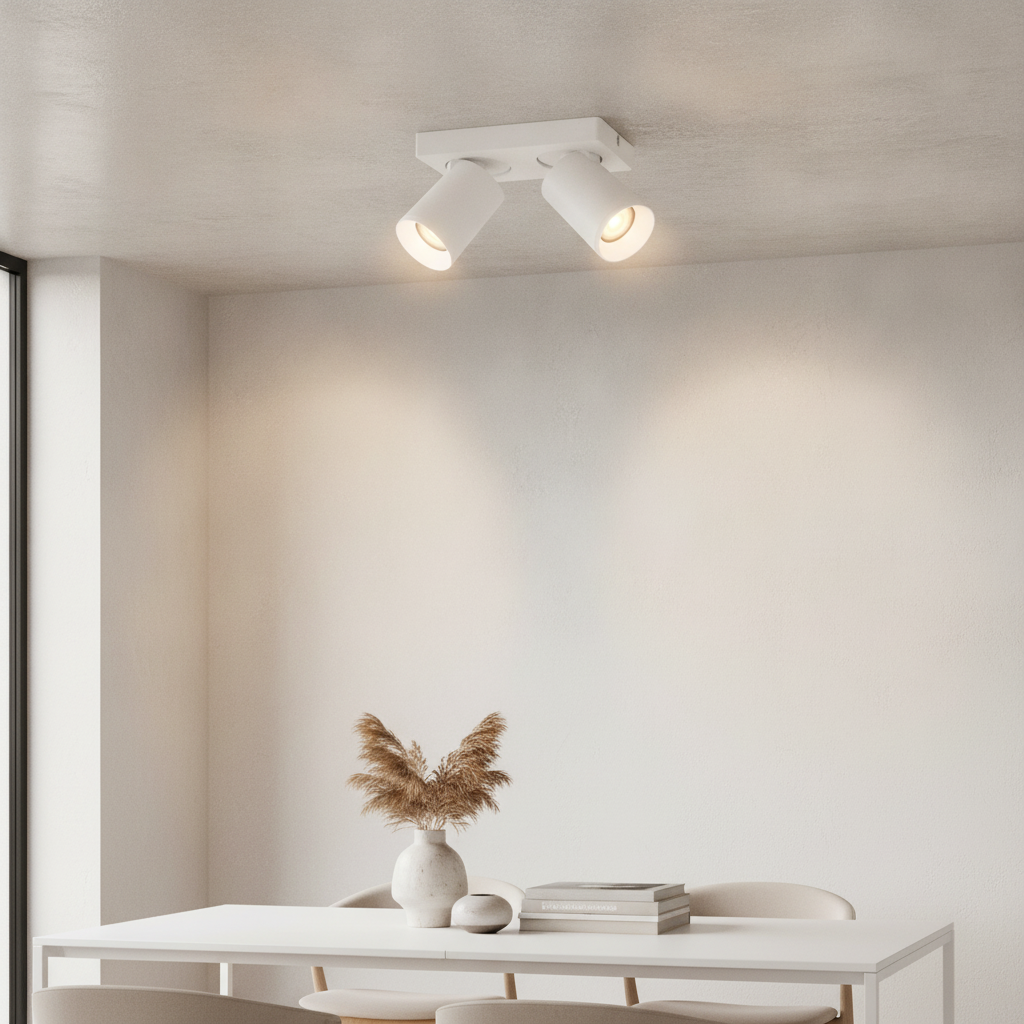 Artdelight PlafondlampMega 2-lichts wit - PL MEGA2 WI
