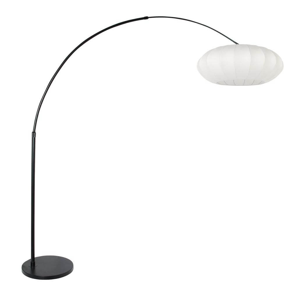 Steinhauer BooglampSparkled Light zwart met witte kap - 3807ZW