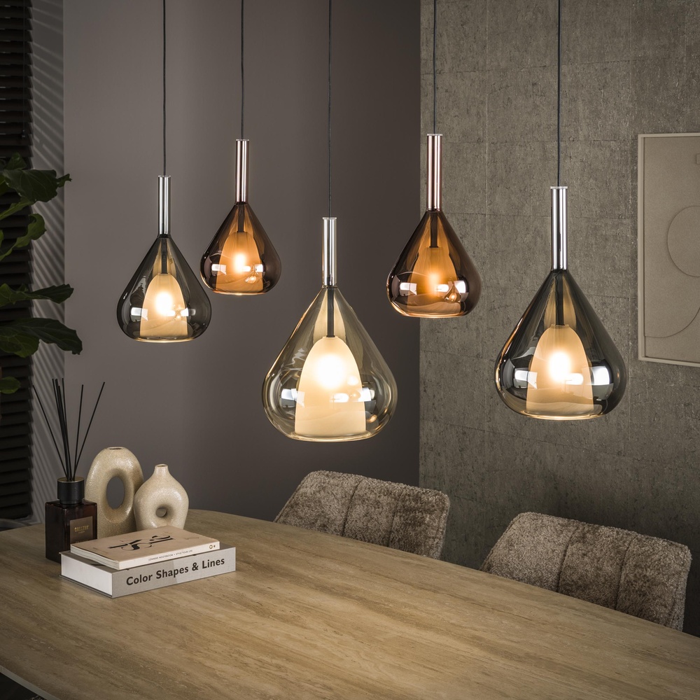 Lyora Eettafel hanglampWings 5-lichts - Ø 24cm glas - 7716/44