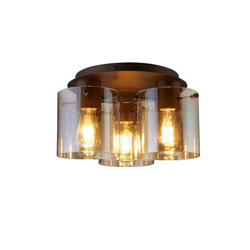 Searchlight Plafondlamp 3-lichts Sweden mocha bruin - 88911-3MO