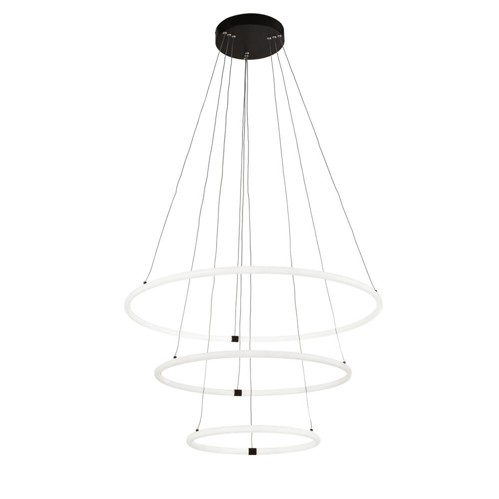 Searchlight Hanglamp Revolve vide 3-rings zwart - 40176-3BK