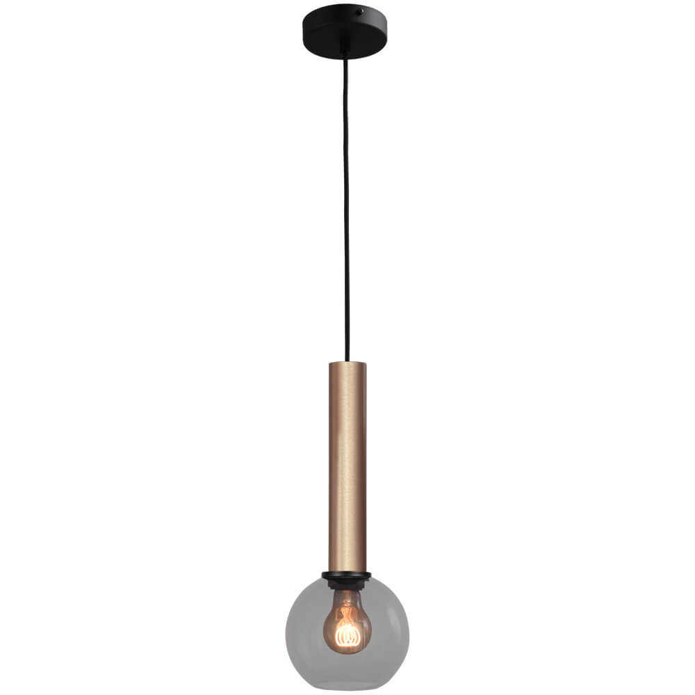 Masterlight Hanglamp Ø 15cm Bella 2 Messing goud met smoke glas - 2980-02-05-15
