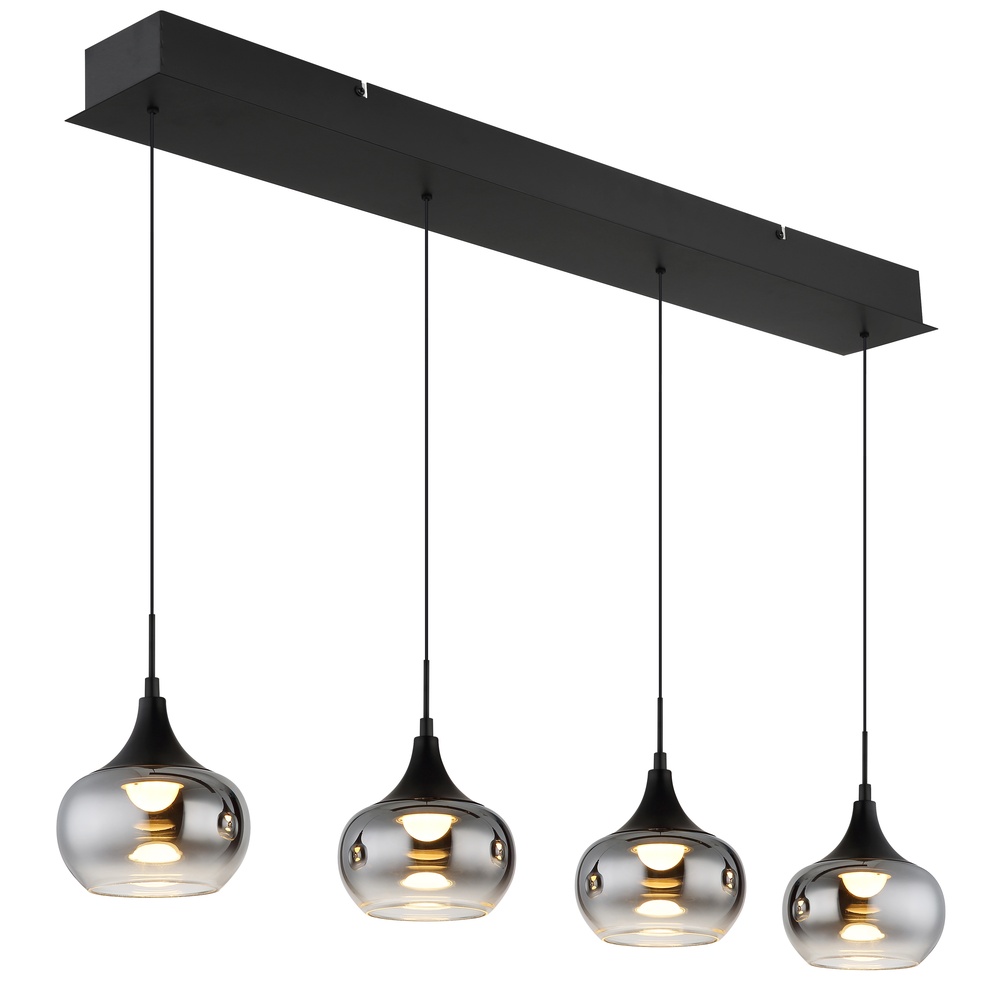 Globo Design hanglamp Lui 4-lichts zwart - 31440408