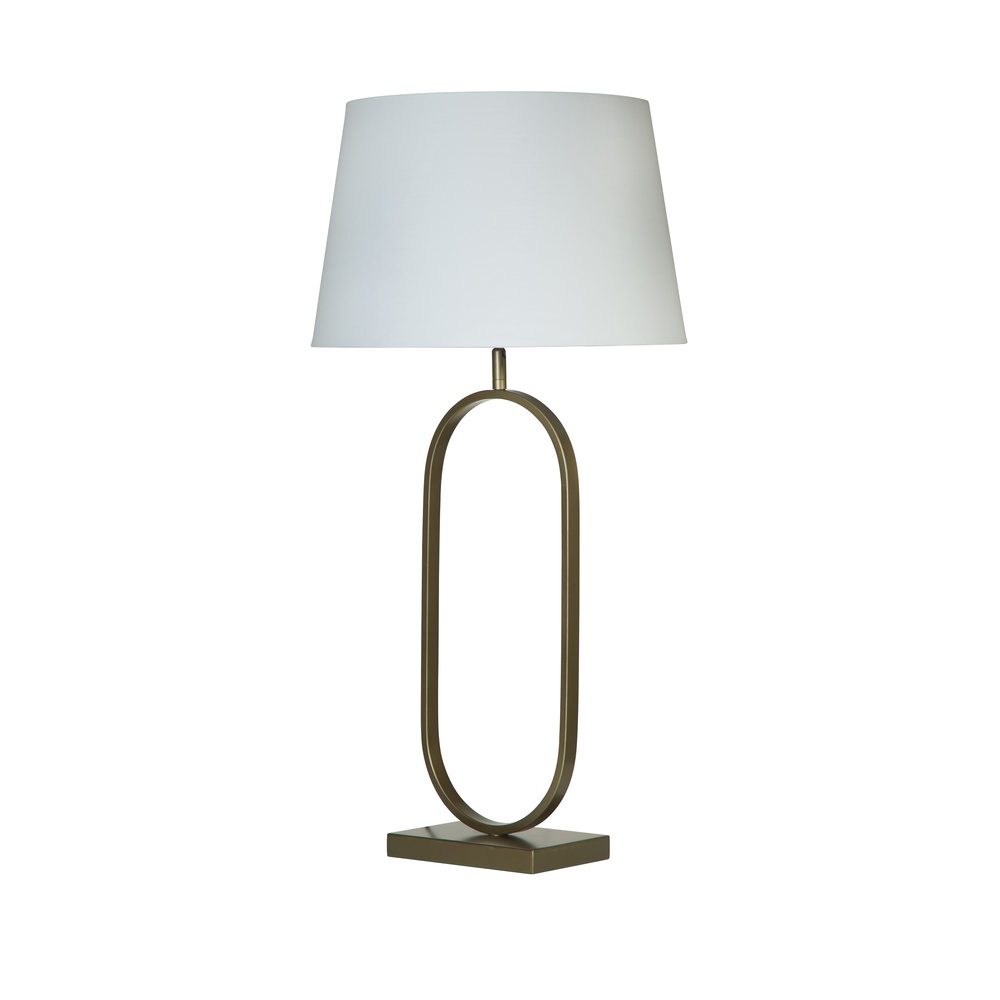 Searchlight Tafellamp Modish brons met witte kap - EU94102WH