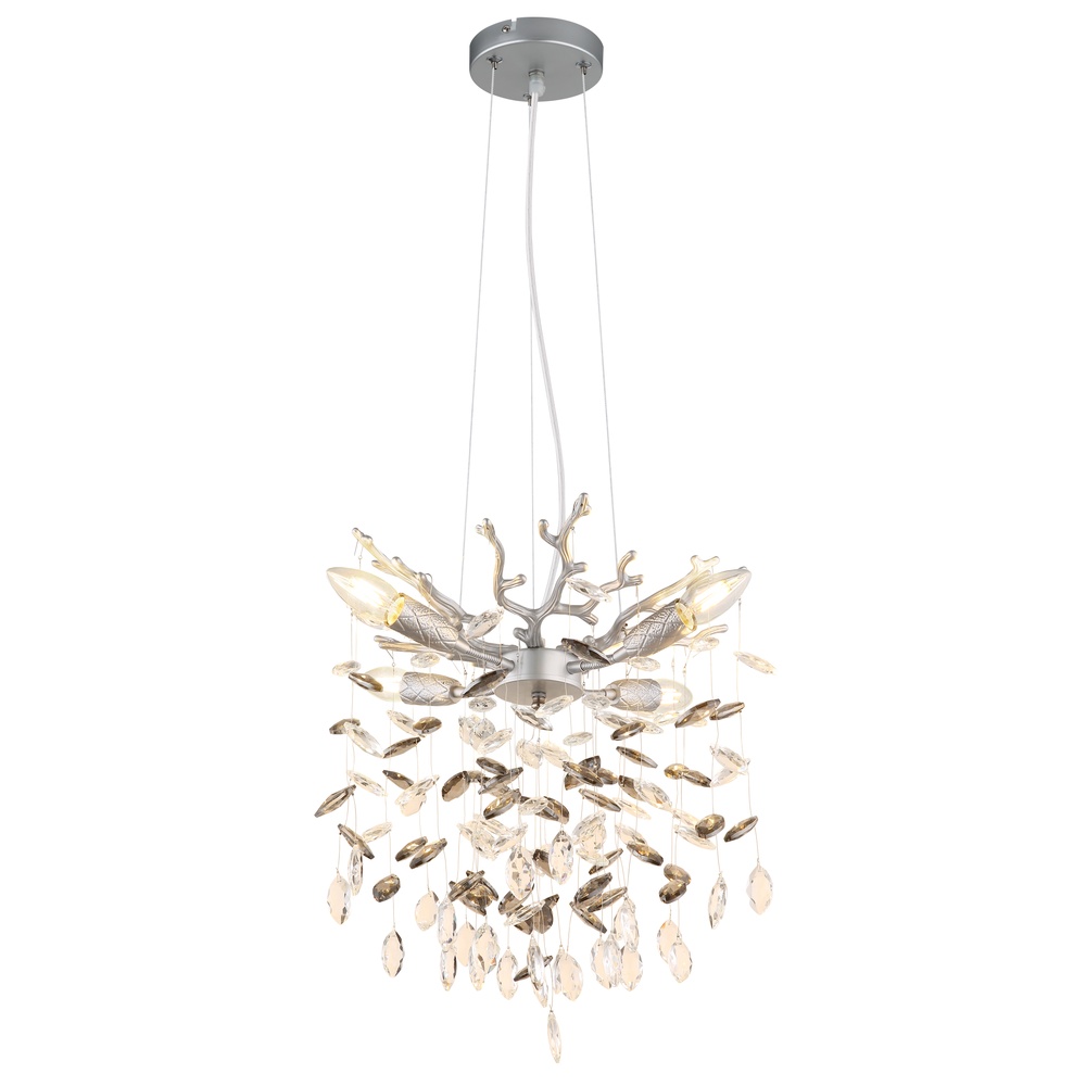 Globo Hanglamp Queena zilvergrijs Ø 40cm - 64138HS